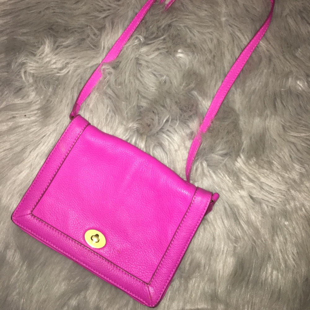 J CREW genuine leather hot pink purse 💖